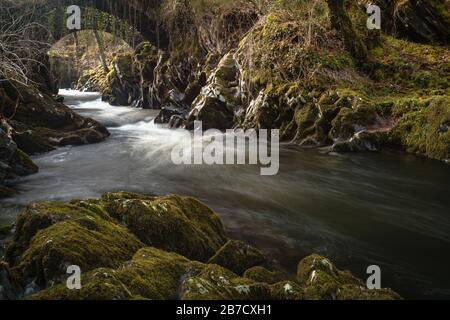 Pont romain, Bro Machno, Conwy, Pays de Galles Banque D'Images