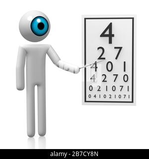 Opticien en relief, illustration optométriste Banque D'Images