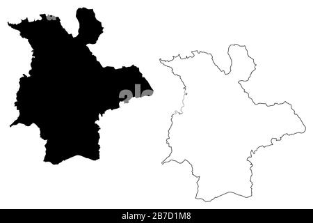 Sigen City (République fédérale d'Allemagne, Rhénanie-du-Nord-Westphalie) illustration vectorielle, esquisse de griffonnage City of Siegen map Illustration de Vecteur