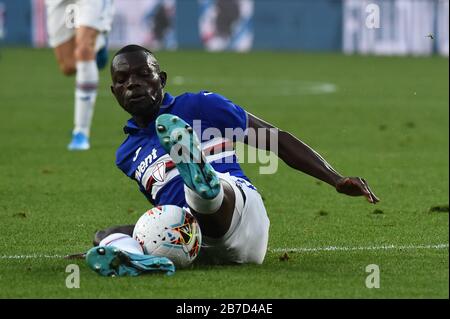 Gênes, Italie. Omar colley (sampdoria) pendant la série de football italien Sampdoria A Season 2019/20, série italienne A match de football à gênes, Italie, 14 mars 2020 crédit: Independent photo Agency/Alay Live News Banque D'Images