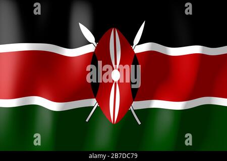 Kenya - drapeau Banque D'Images