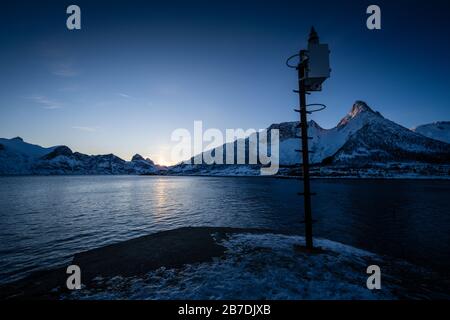 Paysage d'hiver à Senja et Norlandet, Norvège. Banque D'Images