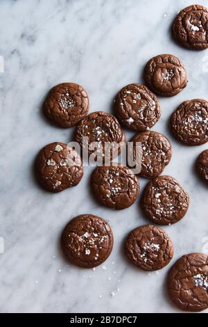 Cookies Brownie Avec Sel De Mer Banque D'Images