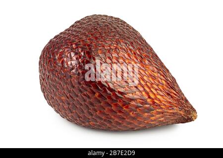 Fruit de serpent Salak isolé sur fond blanc avec chemin d'écrêtage et profondeur de champ complète, Banque D'Images