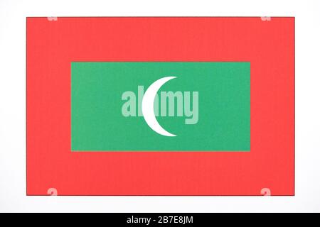 Drapeau national des Maldives. Banque D'Images
