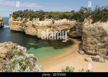 Vue sur le paysage côtier près des douze Apôtres, sur la Great Ocean Road, Victoria, Australie Banque D'Images