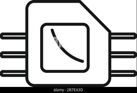 Icône téléphone esim. Contour téléphone esim vecteur icône pour la conception de Web isolé sur fond blanc Illustration de Vecteur