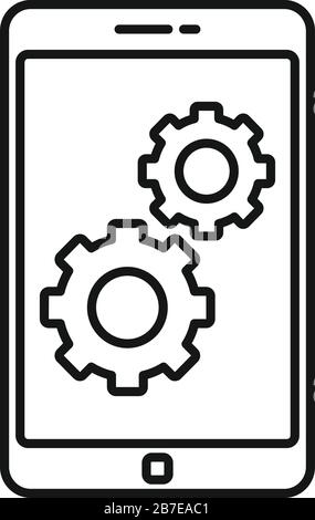 Icône des appareils de réparation du téléphone. Présenter l'icône vectorielle des engrenages de réparation de téléphone pour la conception de Web isolée sur fond blanc Illustration de Vecteur