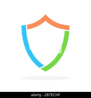 Icône de protection isolée. Icône de protection vectorielle de couleur. Protection abstraite en style plat. Illustration de Vecteur