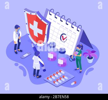 Bannière Concept de vaccination Illustration de Vecteur