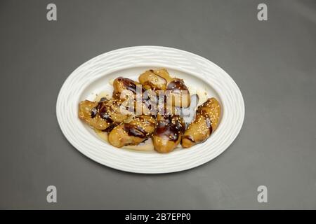 Photo du bouillon de dessert d'ananas frits Banque D'Images