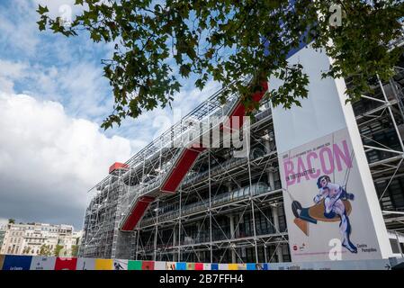 Extérieur du centre Pompidou à Paris, France, Europe Banque D'Images