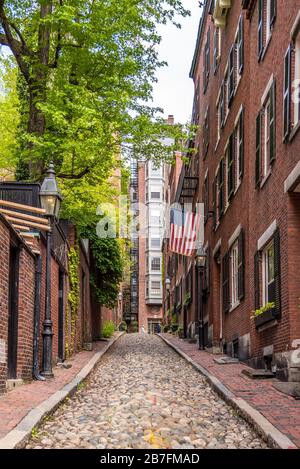 Vue magnifique sur le vieux Beacon Hill à Boston Massachusetts ma USA Banque D'Images