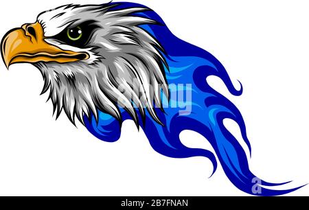 Illustration Vecteur de flamme Eagle Head Template Design Illustration de Vecteur