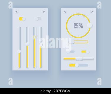 Kit d'interface utilisateur Neumorph Illustration de Vecteur