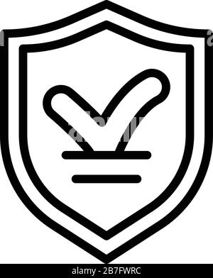 Icône d'audit de protection protégée, style de contour Illustration de Vecteur