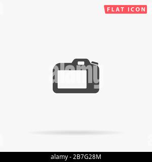 Icône vectorielle plate pour appareil photo reflex numérique. Signe de style glyphe. Symbole d'illustrations simples tracées à la main pour les infographies de concept, les projets de conception, l'interface utilisateur et l'UX, site Web Illustration de Vecteur