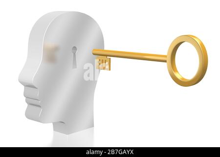 Touche tridimensionnelle/ mot de passe/ concept Mind Banque D'Images