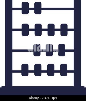 icône de style silhouette abacus math Illustration de Vecteur