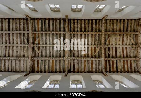 Angel Roof, intérieur de l'église du XVe siècle de la Sainte Trinité, Blythburgh, Suffolk, Royaume-Uni Banque D'Images