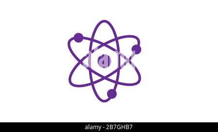 Icône Atom, icône science. Design scientifique, graphique numérique. Banque D'Images