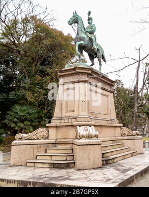 TOKYO, JAPON - 8 FÉVRIER 2019 : statue du Prince Komatsu Akihito (Komatsu no miya), Parc Ueno, Tokyo Banque D'Images