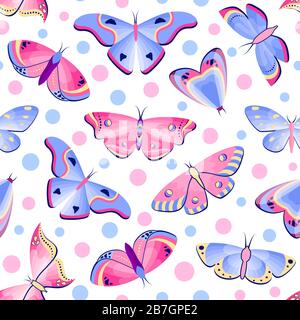 Avec motif papillons) Illustration de Vecteur