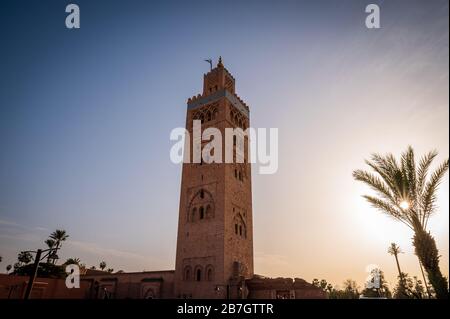 Mosquée Koutoubia à Marrakech. Maroc Banque D'Images