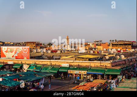 Jemaa El Fna, Marrakech. Maroc Banque D'Images