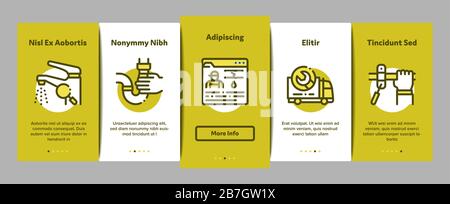 Les icônes de la profession de plombier Onboarding Elements Set Vector Illustration de Vecteur