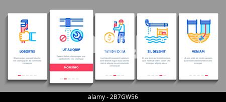 Les icônes de la profession de plombier Onboarding Elements Set Vector Illustration de Vecteur