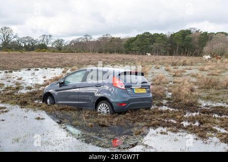 Ford Fiesta exceptionnellement garée dans la Nouvelle forêt 2020 Banque D'Images