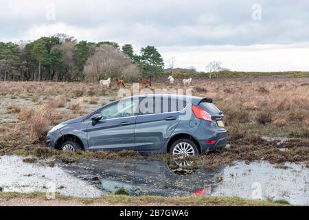 Ford Fiesta exceptionnellement garée dans la Nouvelle forêt 2020 Banque D'Images