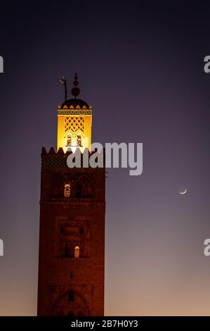Mosquée Koutoubia à Marrakech. Maroc Banque D'Images
