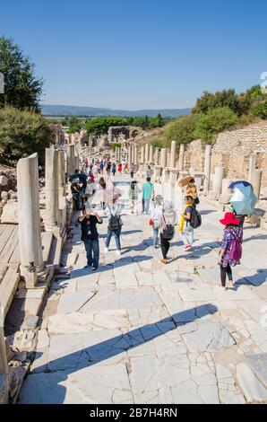 Ephesus, Turquie - 1er octobre 2015 : ruines anciennes de la ville Banque D'Images