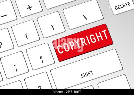 Copyright - clavier d'ordinateur tridimensionnel Banque D'Images