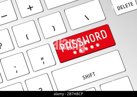 Mot de passe - clavier d'ordinateur tridimensionnel Banque D'Images