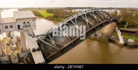 Hagestein, Pays-Bas; le complexe Hagestein, barrage et écluse debout Banque D'Images