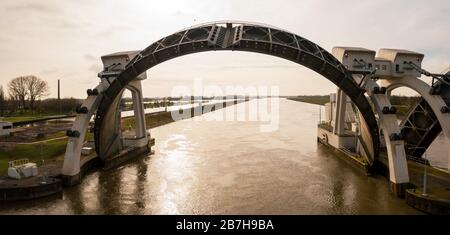 Hagestein, Pays-Bas; le complexe Hagestein, barrage et écluse debout Banque D'Images