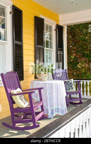 Véranda meublée Banque D'Images