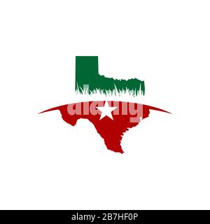 Texas Map icône Vector Illustration Design. EPS vectoriel 10. Banque D'Images