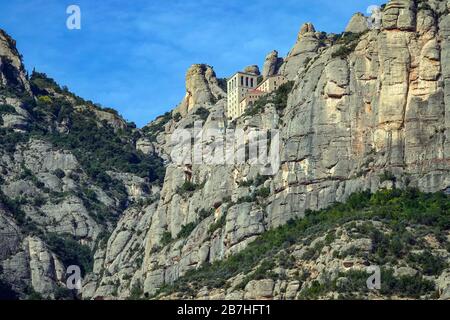 Le monastère et la montagne de Montserrat, Barcelone, Catalunya, Espagne Banque D'Images