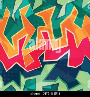 motif graffitis coloré sans couture Illustration de Vecteur