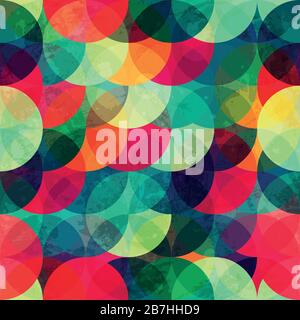 motif circulaire coloré sans couture avec effet grunge Illustration de Vecteur