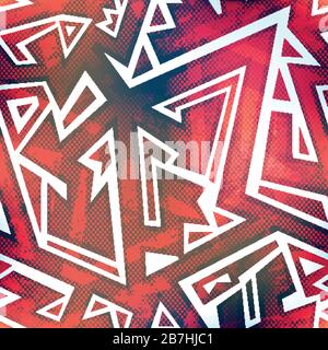 motif graffitis rouge sans coutures avec effet grunge Illustration de Vecteur