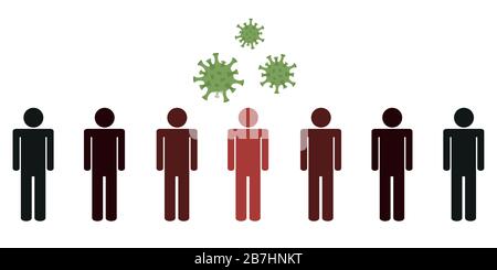 Risque de transmission du virus pictogramme d'infection illustration vectorielle EPS10 Illustration de Vecteur