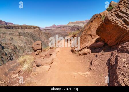 randonnée sur le sentier kaibab sud dans le grand parc national du canyon en arizona aux états-unis Banque D'Images