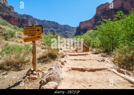 randonnée dans le jardin indien sur le sentier des ange lumineux dans le grand parc national du canyon en arizona aux états-unis Banque D'Images