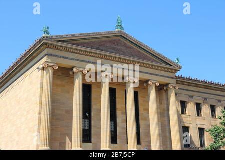 Philadelphie, Pennsylvanie, États-Unis. Bâtiment culturel - étapes menant au Musée d'Art de Philadelphie Banque D'Images