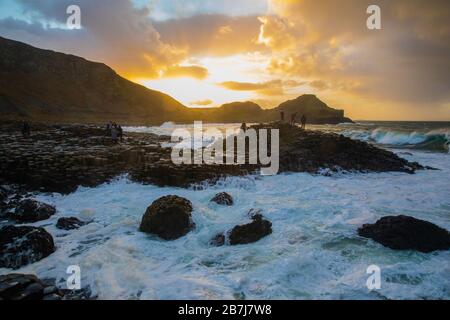 Amazing Giant's Causeway, Co. Antrim, Irlande du Nord Banque D'Images